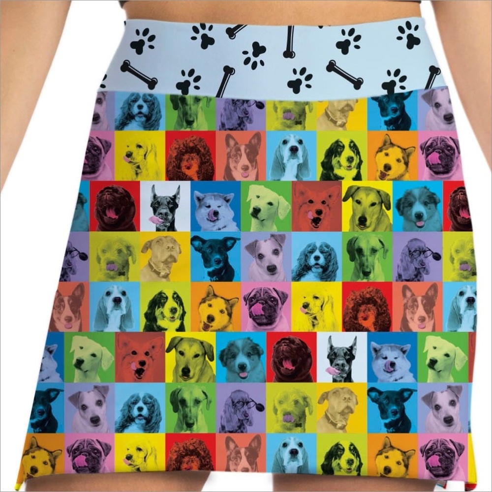Dog Pop Art Print Pet Skirt - Colorful Puppies